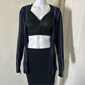 THEORY Hankson Open Front Navy Blue Cardigan Size Large